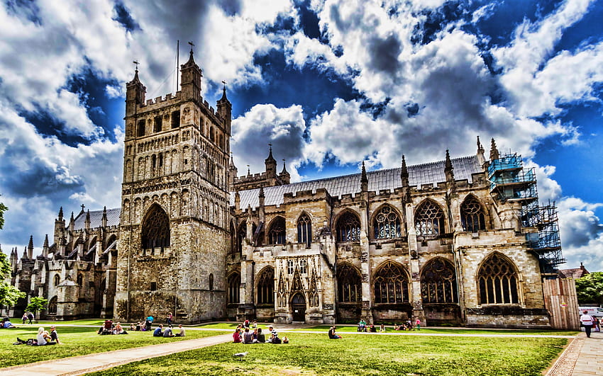 Exeter Katedrali, , R, gotik mimari, İngiliz şehirleri, Exeter, İngiltere, Büyük Britanya, Saint Peter Katedral Kilisesi, Birleşik Krallık HD duvar kağıdı