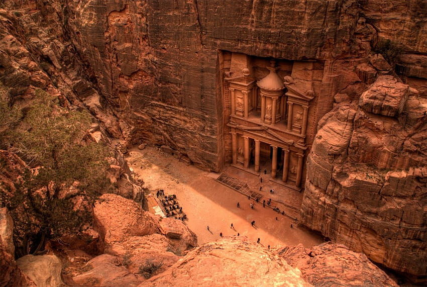 A cidade de Petra Jordânia. Viagens para celular papel de parede HD