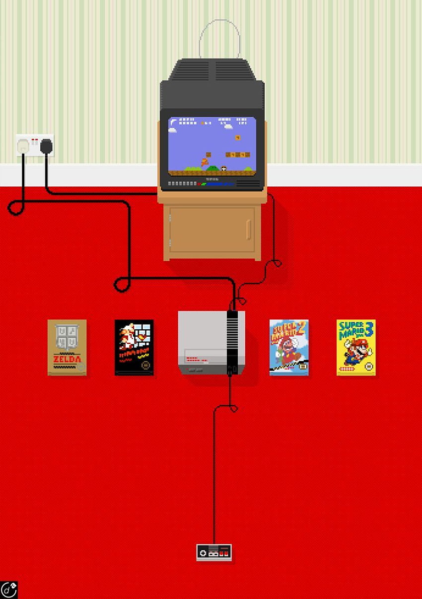 NES ビデオゲーム レトロ コンソール スーパー マリオ ブラザーズ ピクセルアート。 Videojuegos、Consolas videojuegos、Consolas HD電話の壁紙