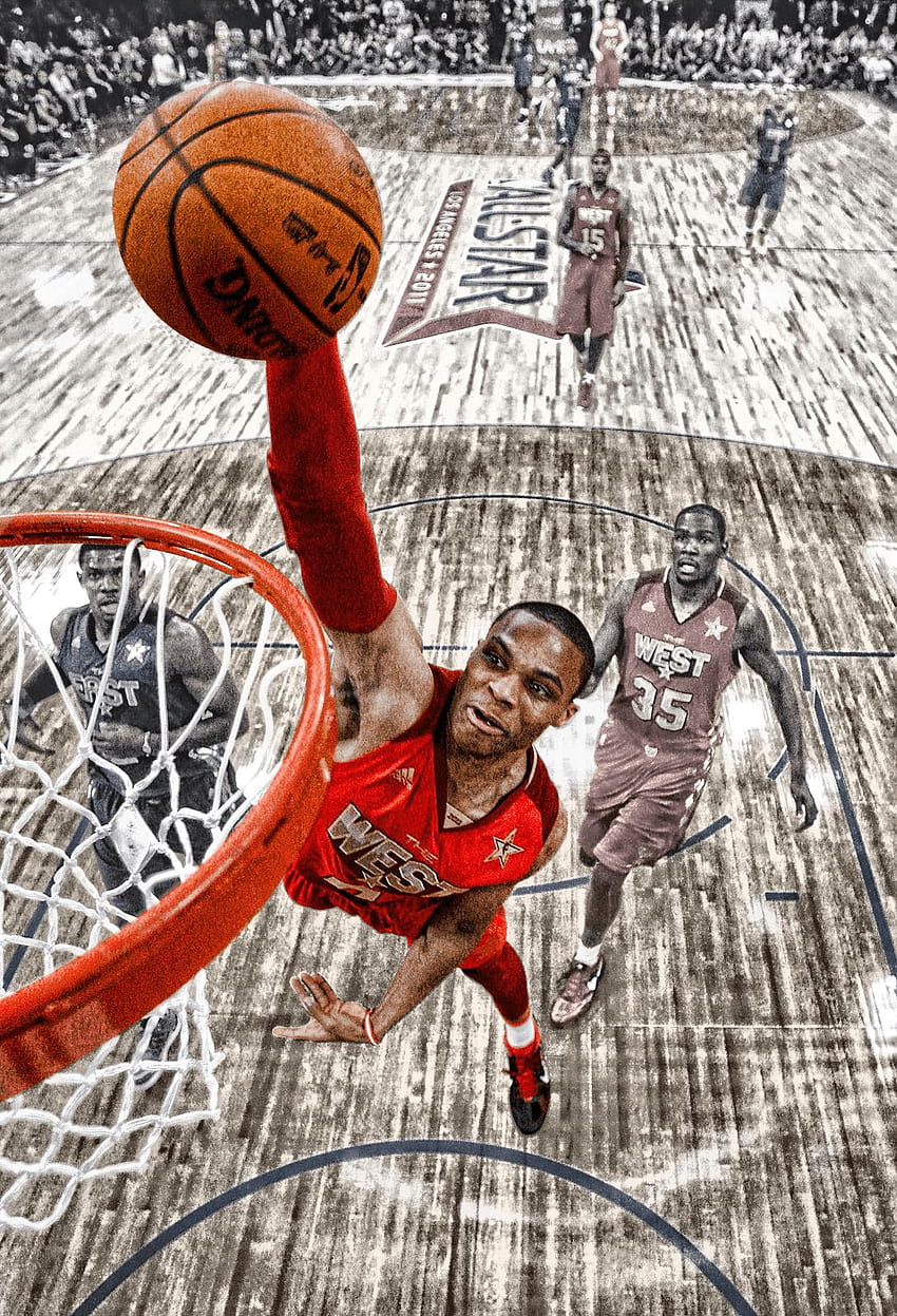 Russell Westbrook за Android, Russell Westbrook Dunk HD тапет за телефон