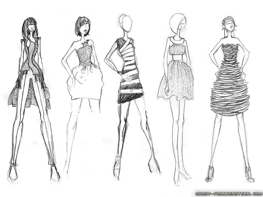 Artistic fashion sketches Royalty Free Vector Image