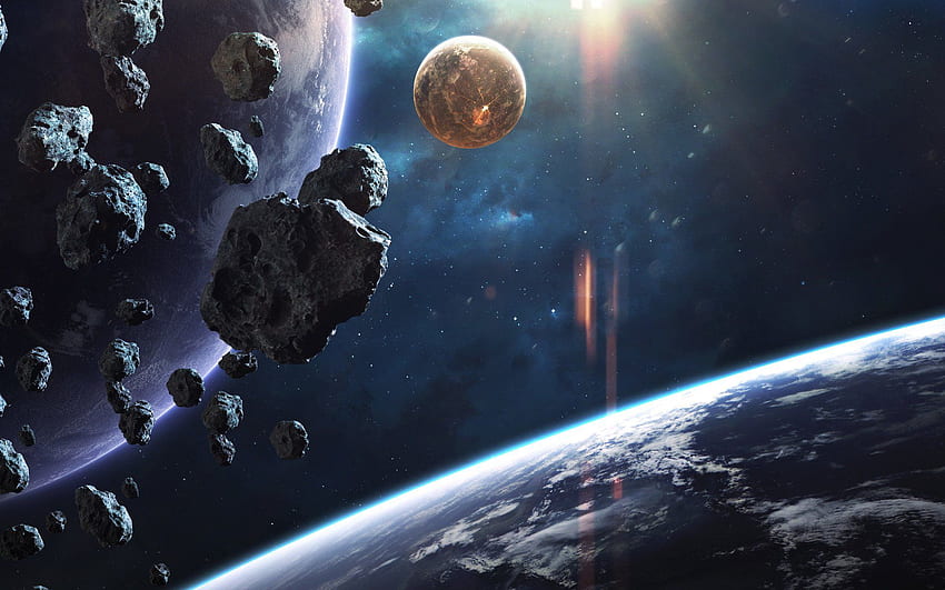 Pas Asteroid. Tło., Kosmiczne Asteroidy Tapeta HD