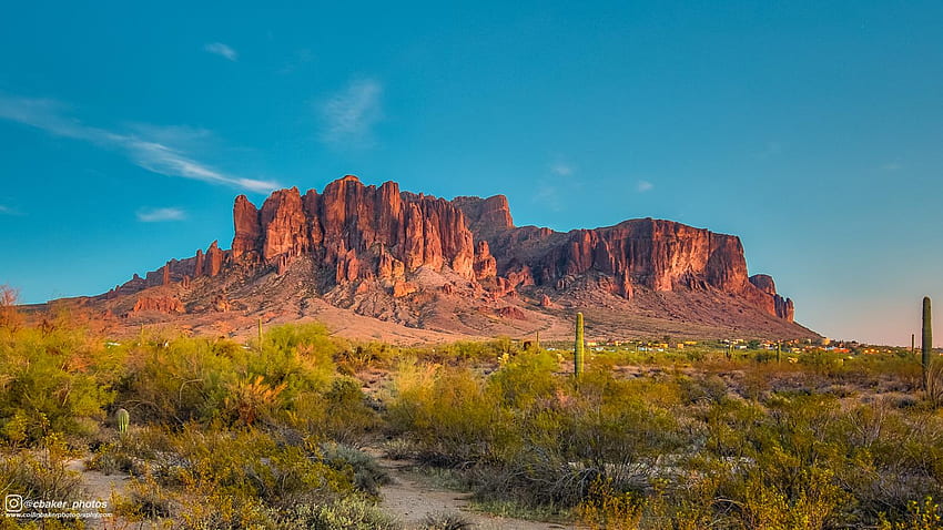 Sunset at Superstition Mountain : phoenix, Superstition Mountains HD wallpaper