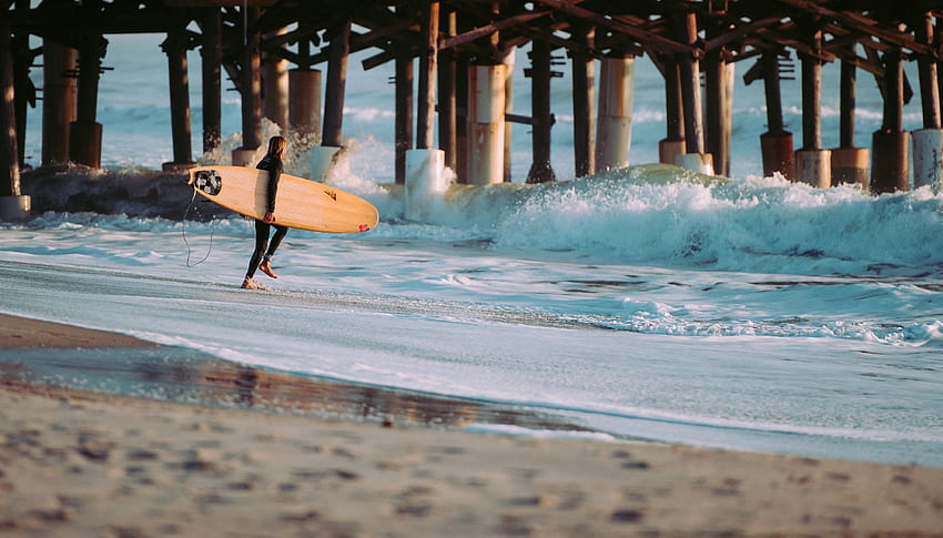 Sports, Sea, Waves, Serfing, Surfer HD wallpaper