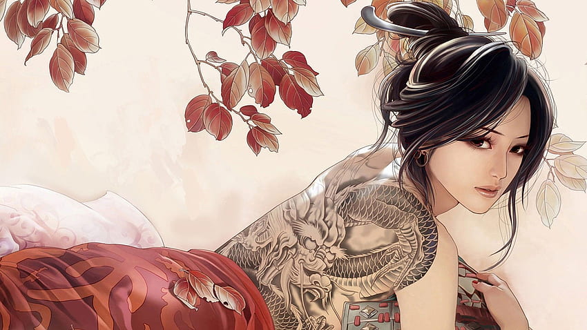 411295 Mona Finden chinese dragon tattoo digital art loong katana  dragon  Rare Gallery HD Wallpapers
