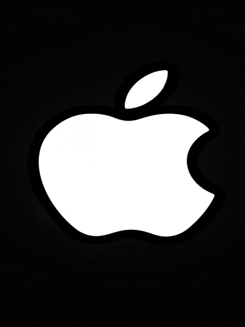 Siyah Arka Plan Üzerine iPhone Logosu, Apple Logosu Siyah HD telefon duvar kağıdı