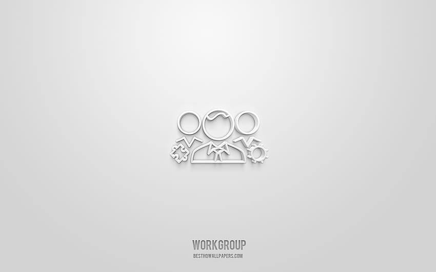 WorkGroup 3d icon, white background, 3d symbols, WorkGroup, business icons, 3d icons, WorkGroup sign, WorkGroup 3d icons HD wallpaper