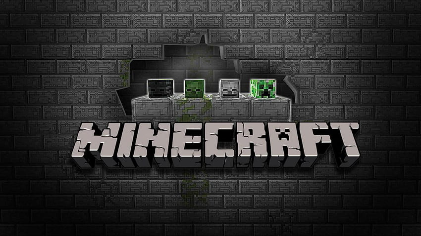 Minecraft con negro, logotipo de Minecraft fondo de pantalla