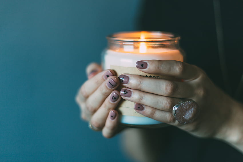 Hands, Candle, Manicure HD wallpaper