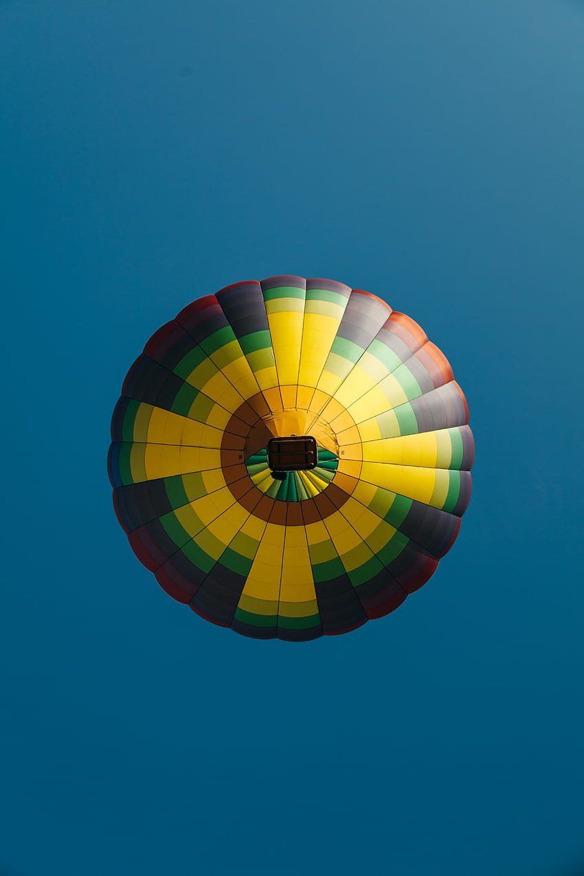 Sky, Multicolored, Motley, Minimalism, Flight, Height, Balloon HD phone wallpaper