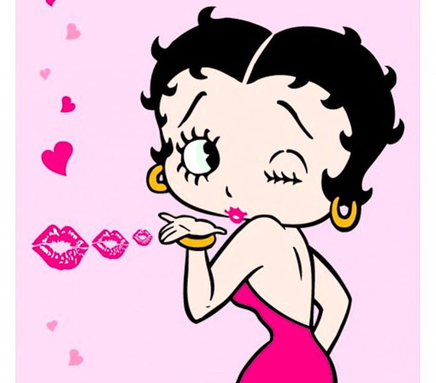 Betty Boop Kisses!!, wehender Kuss, Betty Boop HD-Hintergrundbild
