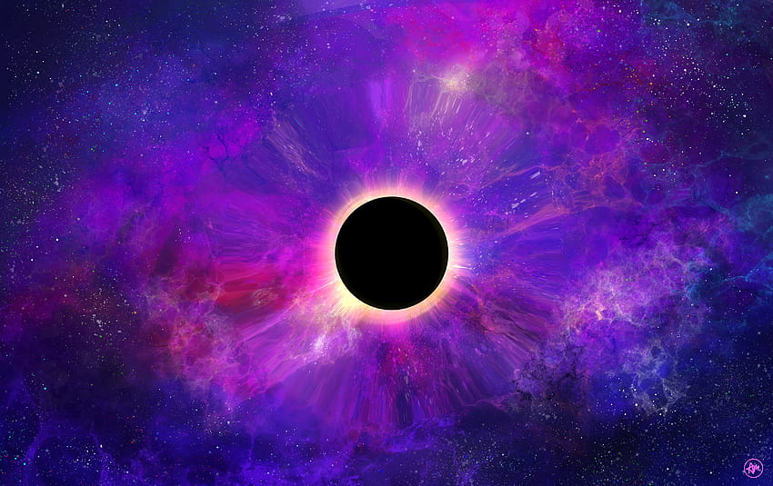 Przestrzeń, kolorowa, ciemna, czarna dziura, planeta Tapeta HD