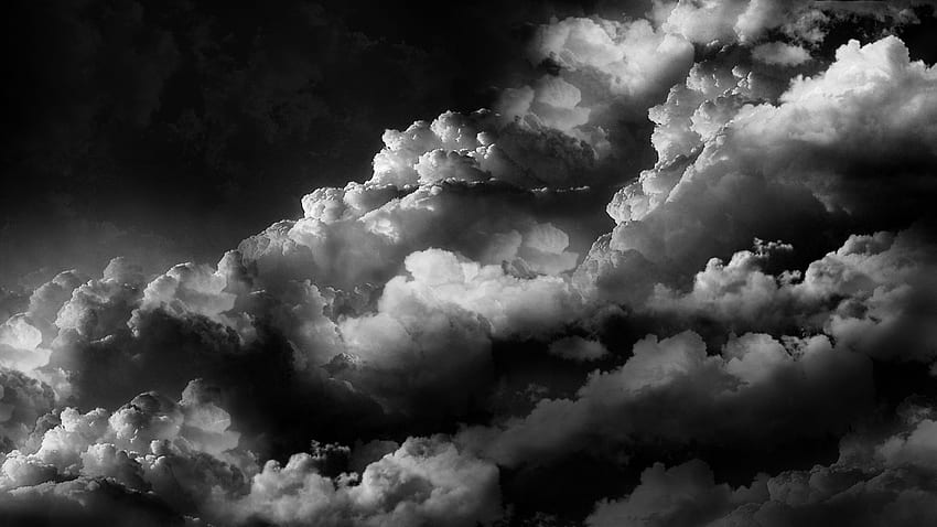 Черен и бял облак, черни и бели облаци HD тапет