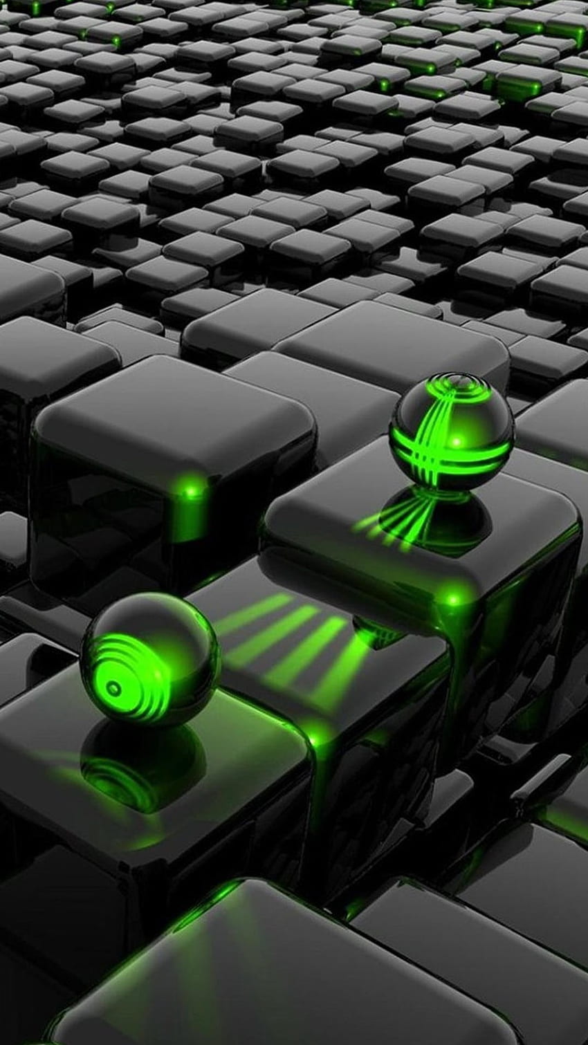 3D Cubes And 3D Green Laser Android - Computer For Mobile HD phone wallpaper