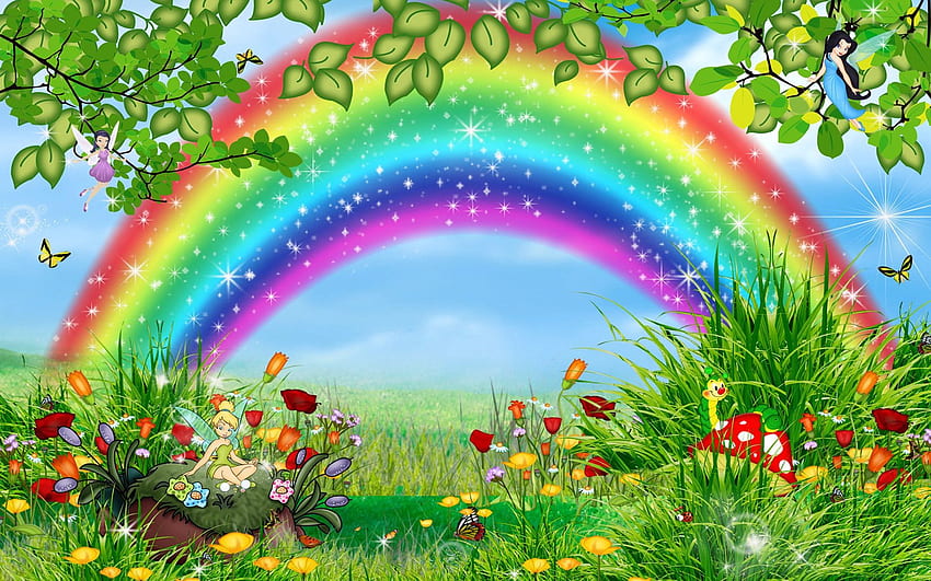 Beautiful Rainbow, Rainbow Stars HD wallpaper