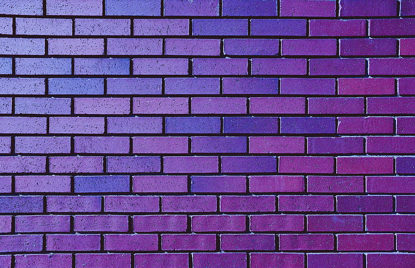 紫色の壁、レンガ、パターン 高画質の壁紙