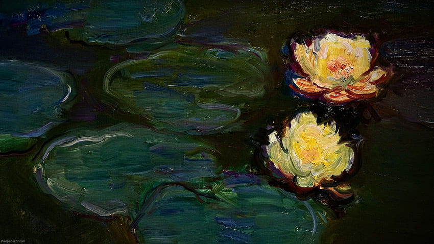 Pintura de nenúfares de Claude Monet fondo de pantalla