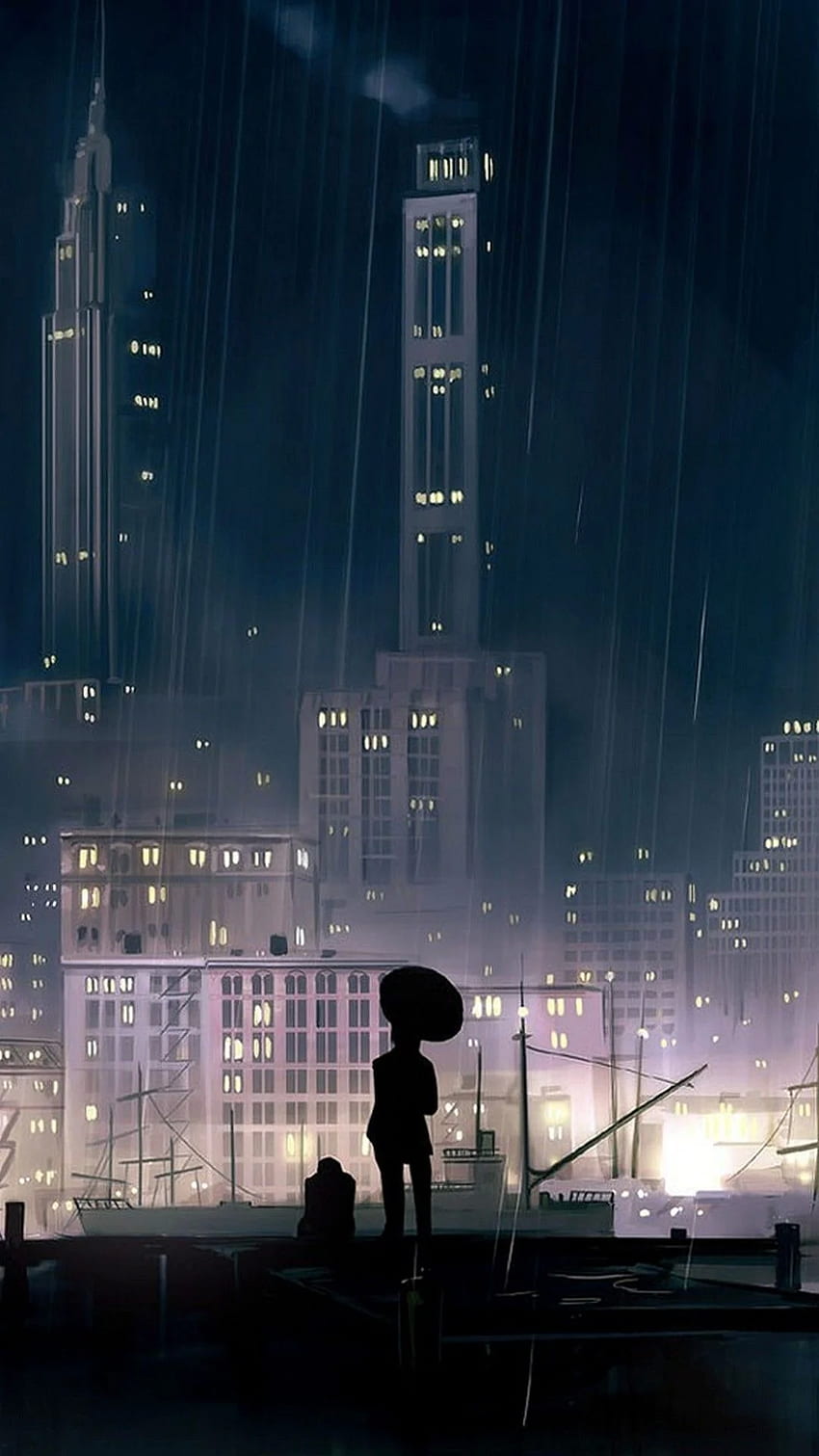 Anime city rain HD wallpapers | Pxfuel