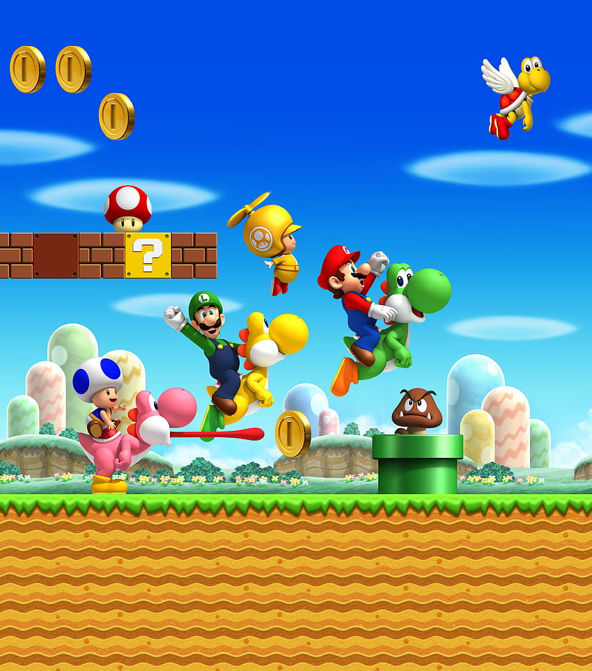 Tło NSMBW. Tło NSMBW, nowe Super Mario Bros. Wii Tapeta na telefon HD