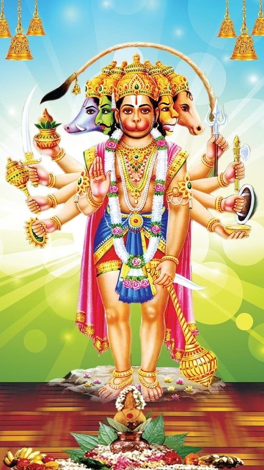 Panchmukhi Hanuman, Hanuman Ji, bajrangbali HD phone wallpaper