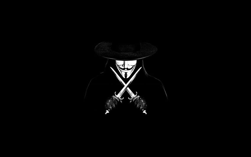 Maska hakera, maska ​​anonimowego hakera Tapeta HD