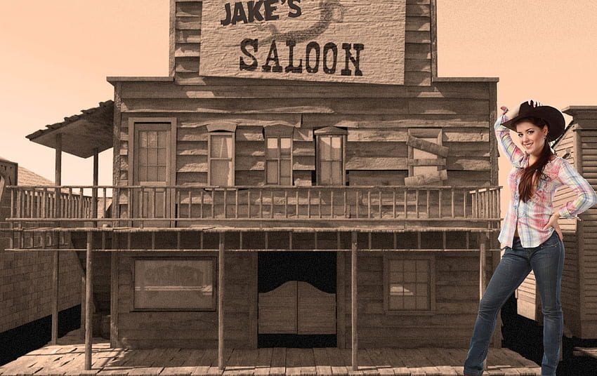 Jake's Saloon, style, fun, cowgirls, fashion, saloon, girls, women, models, boots, western, hats, female HD wallpaper