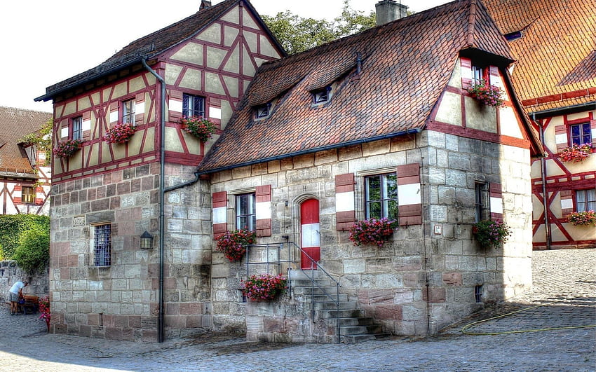 Nuremberg, Half Timbered House, Germany HD wallpaper