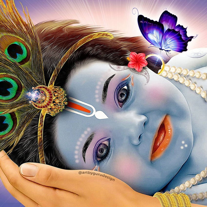 Гурурадж Бхандари за бхакти - цел на живота. Радха Кришна изкуство, Кришна аватар, Сладък Кришна HD тапет за телефон