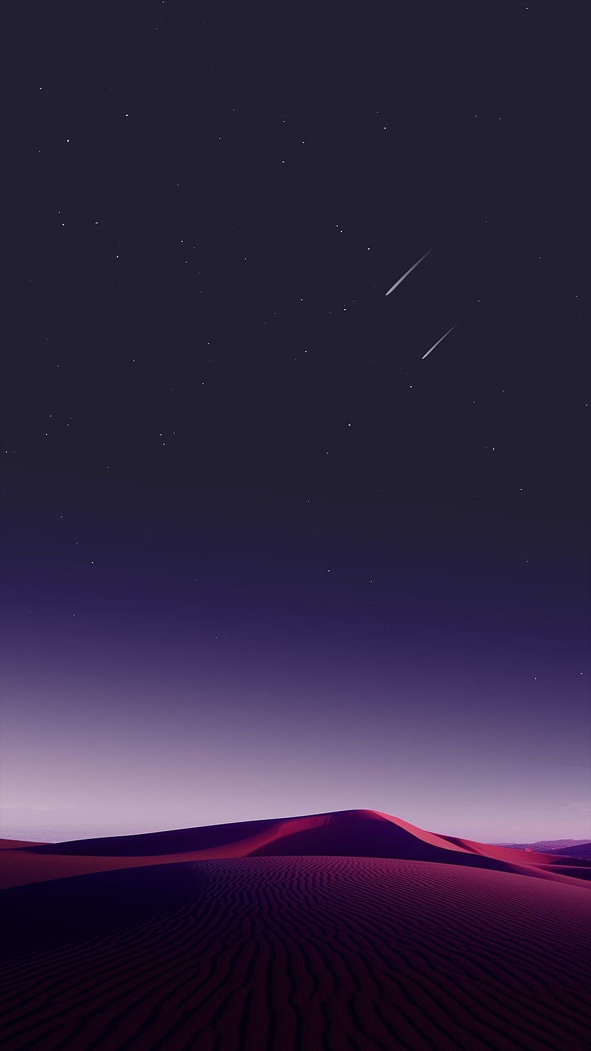 砂漠の空の流れ星 IPhone . S8、ミニマリスト、スマートフォン、紫の流れ星 HD電話の壁紙