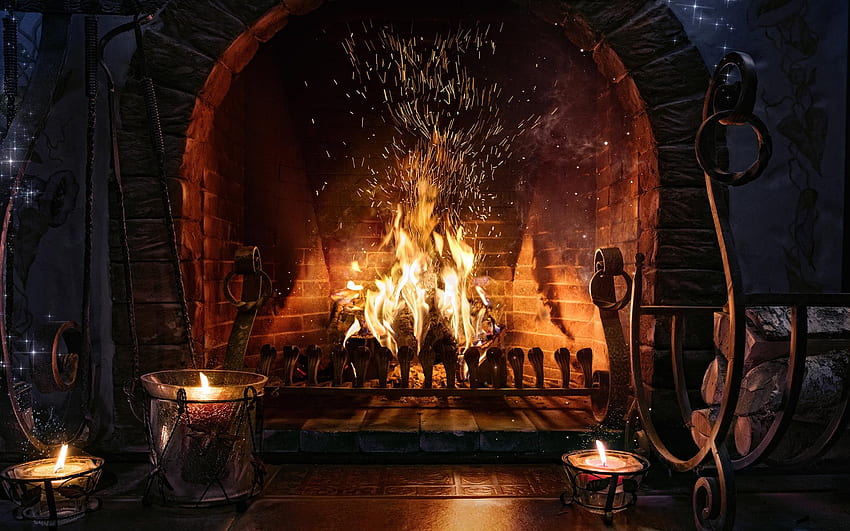 Fireplace HD wallpaper