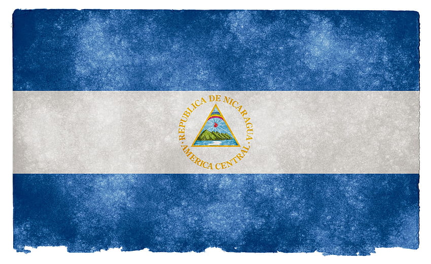 スペイン語圏の国、ニカラグアの国旗 高画質の壁紙