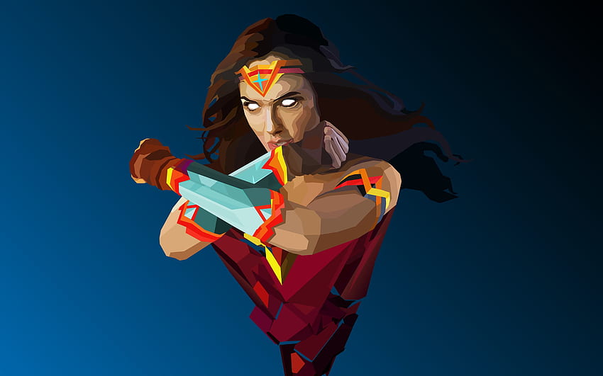 Of Facets Wonder Woman, Minimalism Background - iPhone 7 Wonder Woman, Minimalist Female HD wallpaper