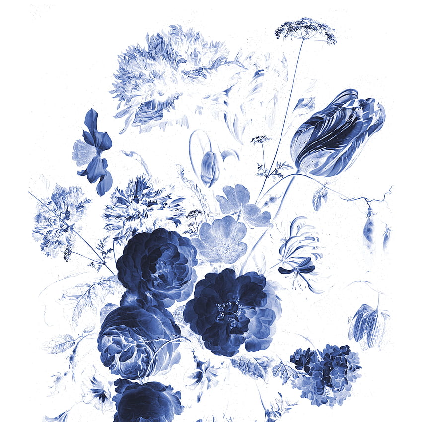 Kek Panel XL Flores Azul Real, Borde Flor Azul fondo de pantalla del teléfono