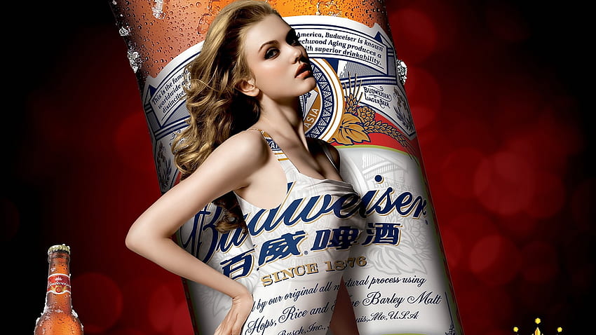 budweiser, produkt, butelka, alkohol, napój, butelka piwa - użycie, logo Budweiser Tapeta HD