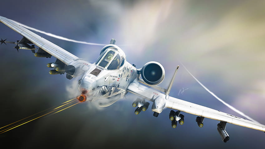 a 10, Tankbuster, Attack, Aircraft, Airplane, Aviation, Art, Military / and Mobile Background HD тапет