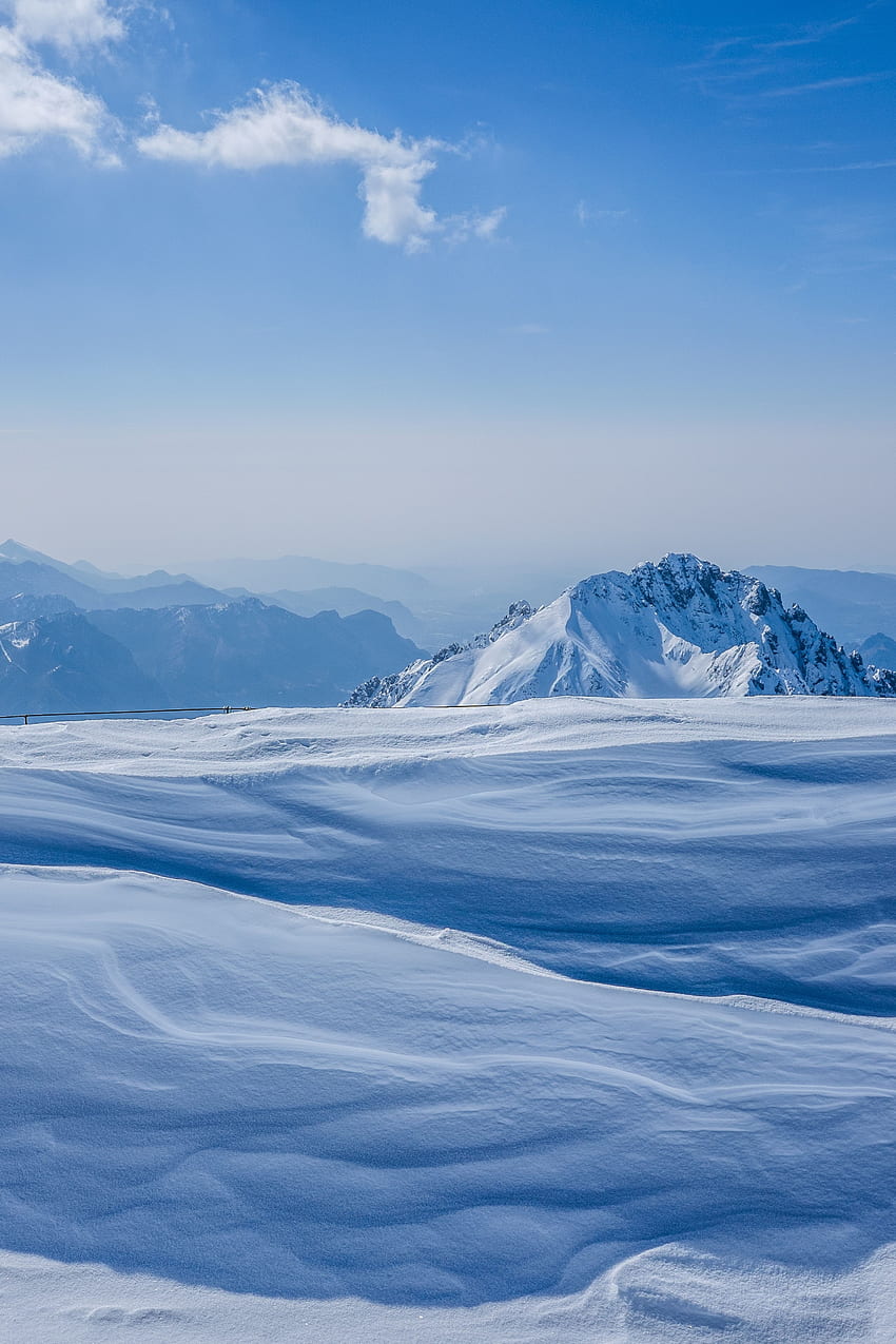 zima, natura, góry, śnieg, wierzchołek, góra, turystyka Tapeta na telefon HD