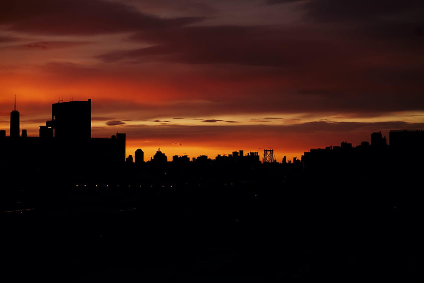 Sonnenuntergang, Gebäude, dunkel, Silhouette HD-Hintergrundbild