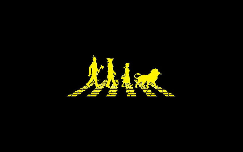 Abbey Road, жълто, Wizard Of Oz, The Beatles, тухли, oz HD тапет