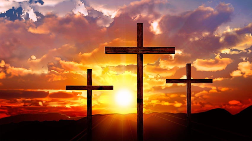 Kreuz Sonnenuntergang, Jesus am Kreuz HD-Hintergrundbild