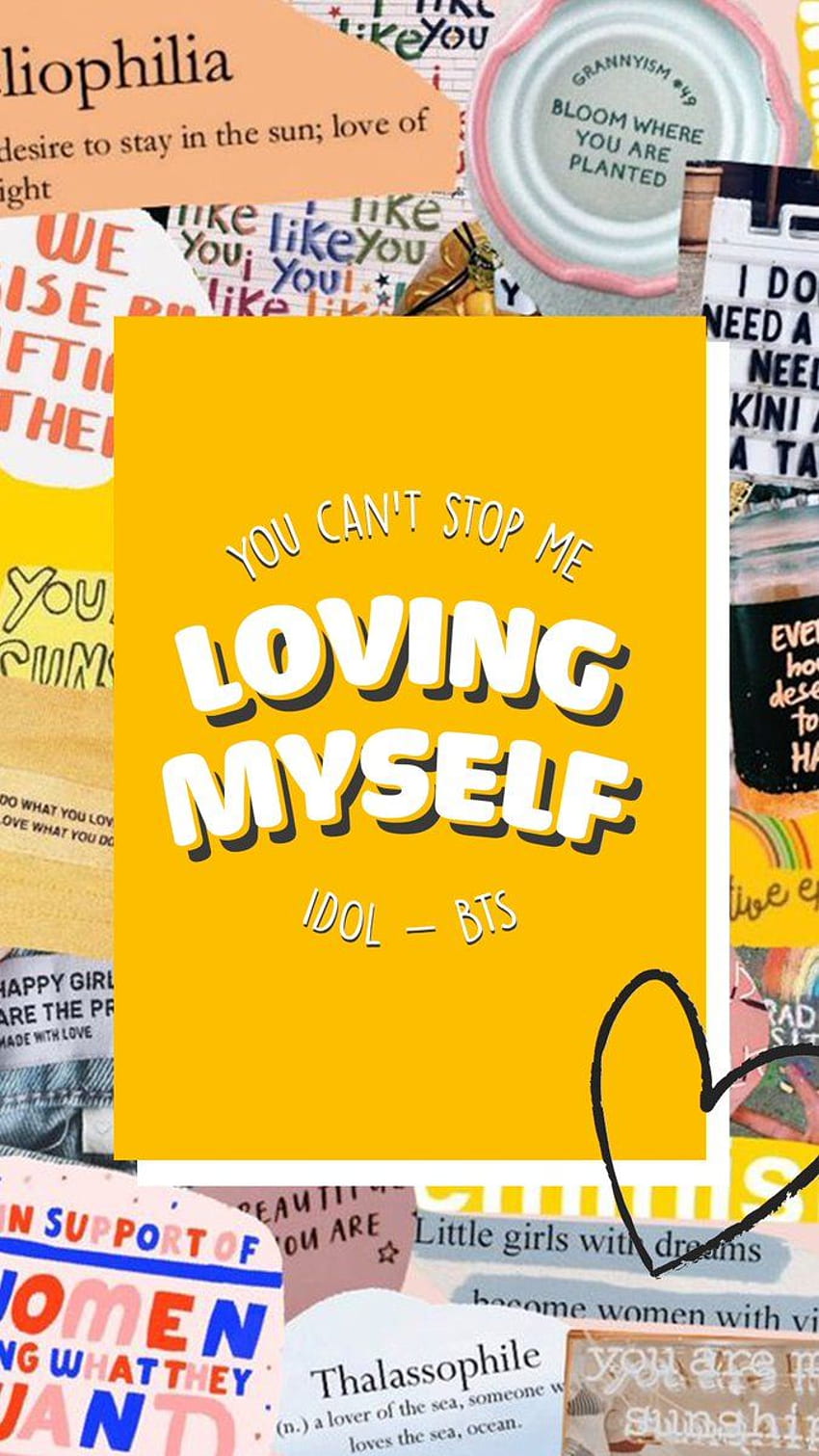 BTS Lyrics - You can't stop me loving myself IDOL, Love Myself HD phone wallpaper