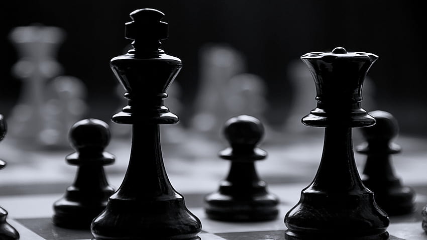 heathercooper: white chess pieces, 3d, black background, minimalistic, 8k,  UHD