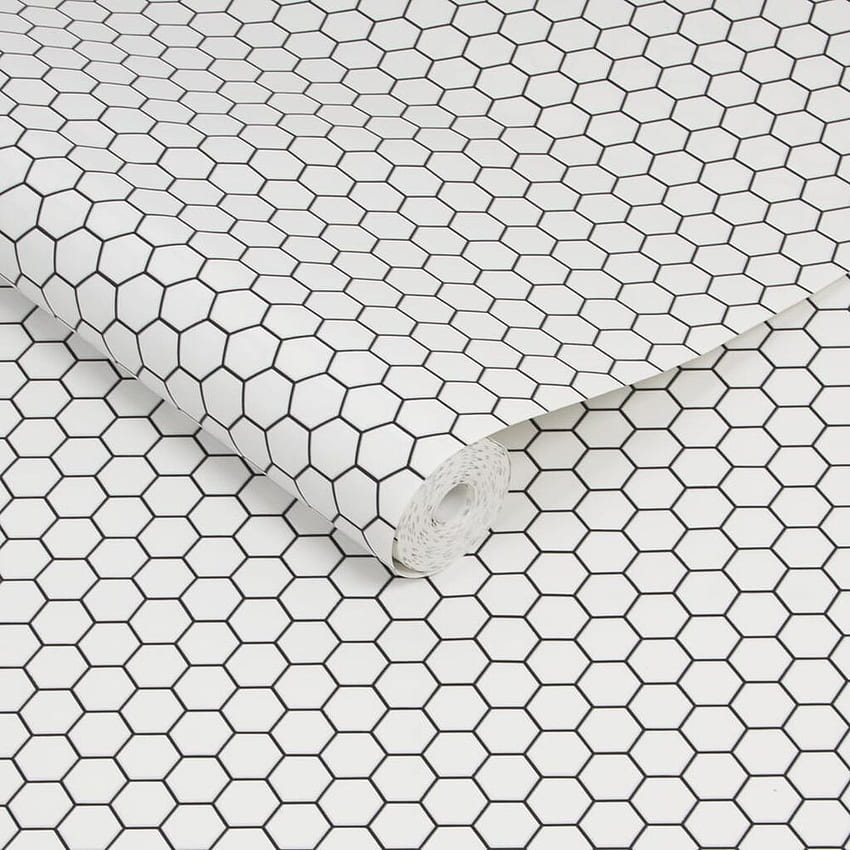 Hexagon Lattice White . Contour Kitchen & Bathroom , Black and White Hexagon HD phone wallpaper