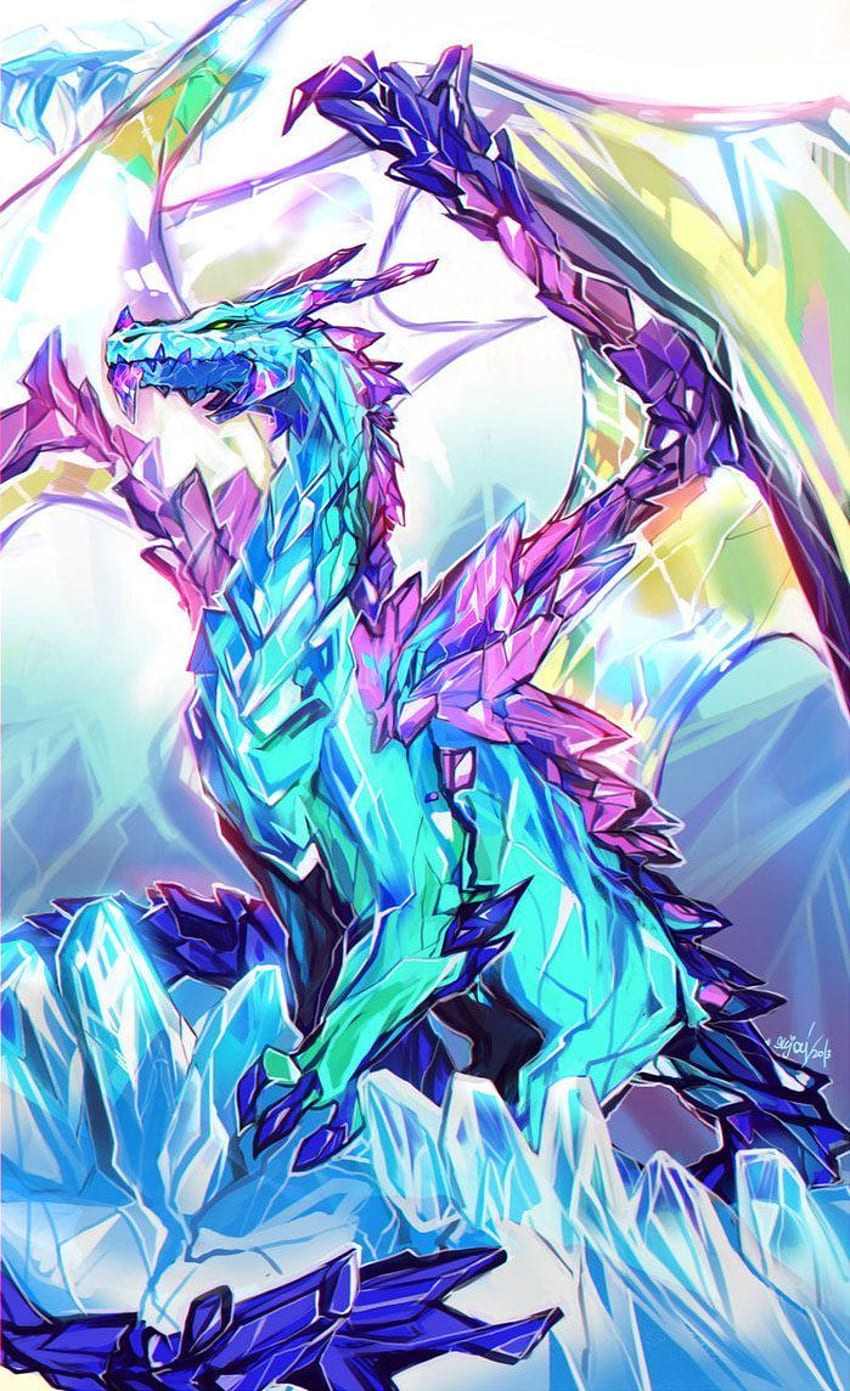 Кристален дракон - Топ фон на кристален дракон - през 2020 г. Митични дракони, произведения на изкуството на дракон, изкуство на митични създания, Тъмен кристален дракон HD тапет за телефон