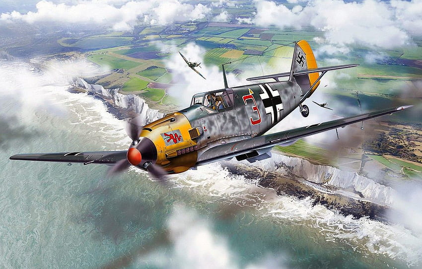 Messerschmitt, Me 109, Battle Of Britain, Bf.109, Luftwaffe, Single Engine Piston Fighter Low For , Section авиация HD 월페이퍼