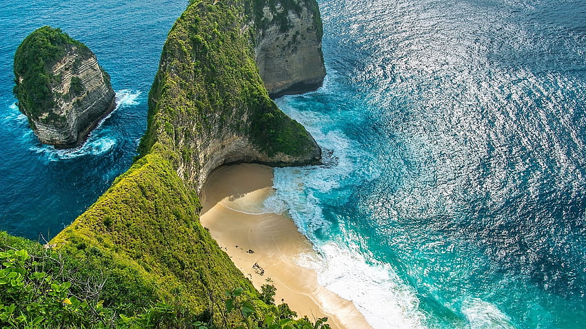 Manta bay, bay, Bali, ocean, rock HD wallpaper