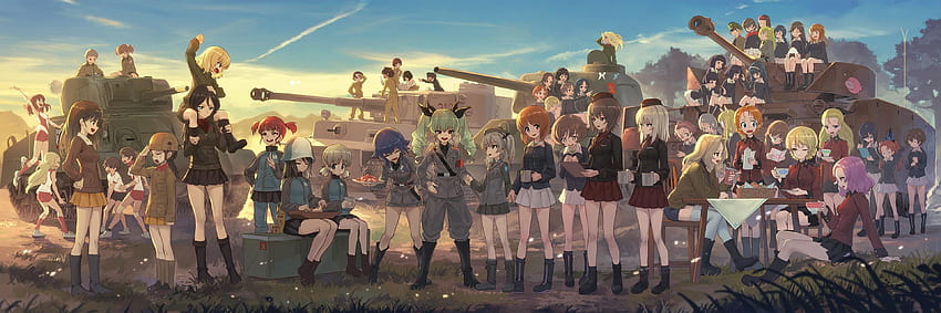 Monitor ganda Girls Und Panzer, latar belakang Wallpaper HD