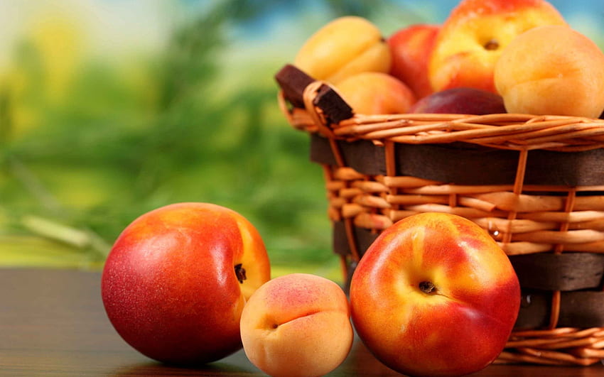 Fruits, Food, Peaches, Fruit, Apricots, Nectarine HD wallpaper