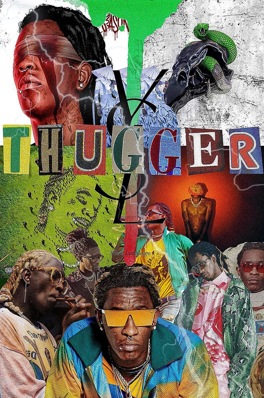 Collage de jóvenes matones. Young thug, Travis scott, Referencia del arte, Young Thug YSL fondo de pantalla del teléfono