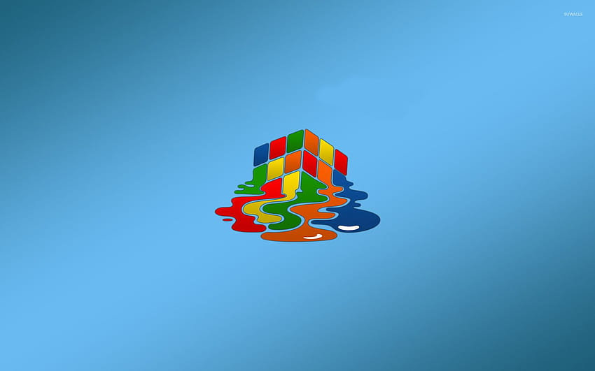 Melting Rubik's cube - Minimalistic, Cool Rubik HD wallpaper