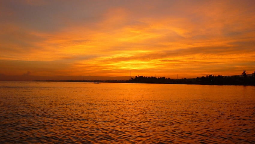 Lovina Sunset, laut, awan, langit, alam, matahari terbenam, samudra Wallpaper HD